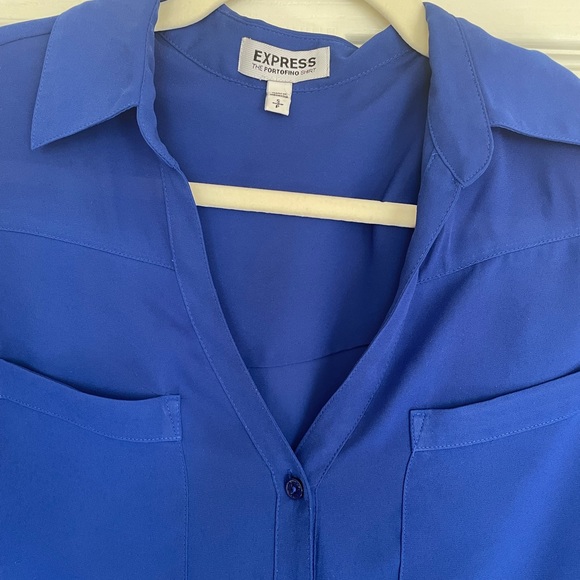 Express Womens Royal blue Portofino blouse size small - Picture 3 of 4